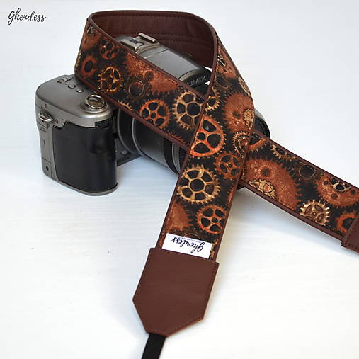 Iné doplnky - Popruh na fotoaparát - Ozubená kola - 17340179_