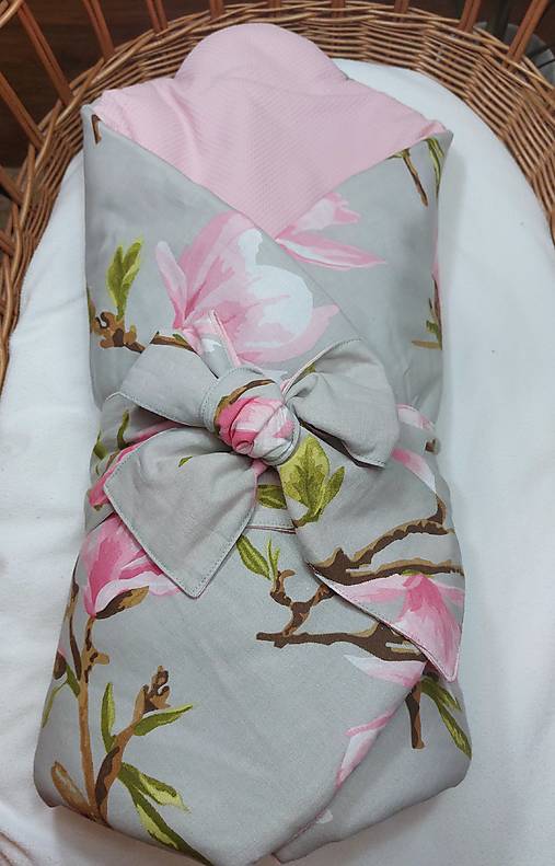 Detský textil - ✨️ DOPREDAJ ✨️ Zavinovačka na suchý zips + mašľa – ružová bavlna & vafle - 17340889_