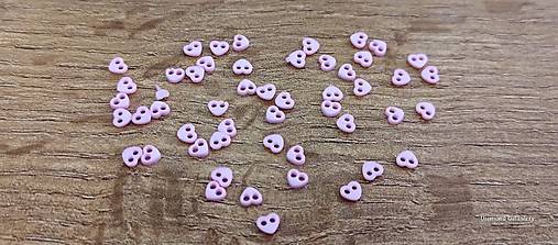 Galantéria - Gombík srdiečko -  4 mm (Svetlá ružová) - 17341811_