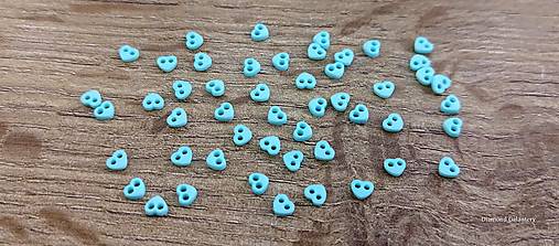 Galantéria - Gombík srdiečko -  4 mm (Tyrkys) - 17341812_