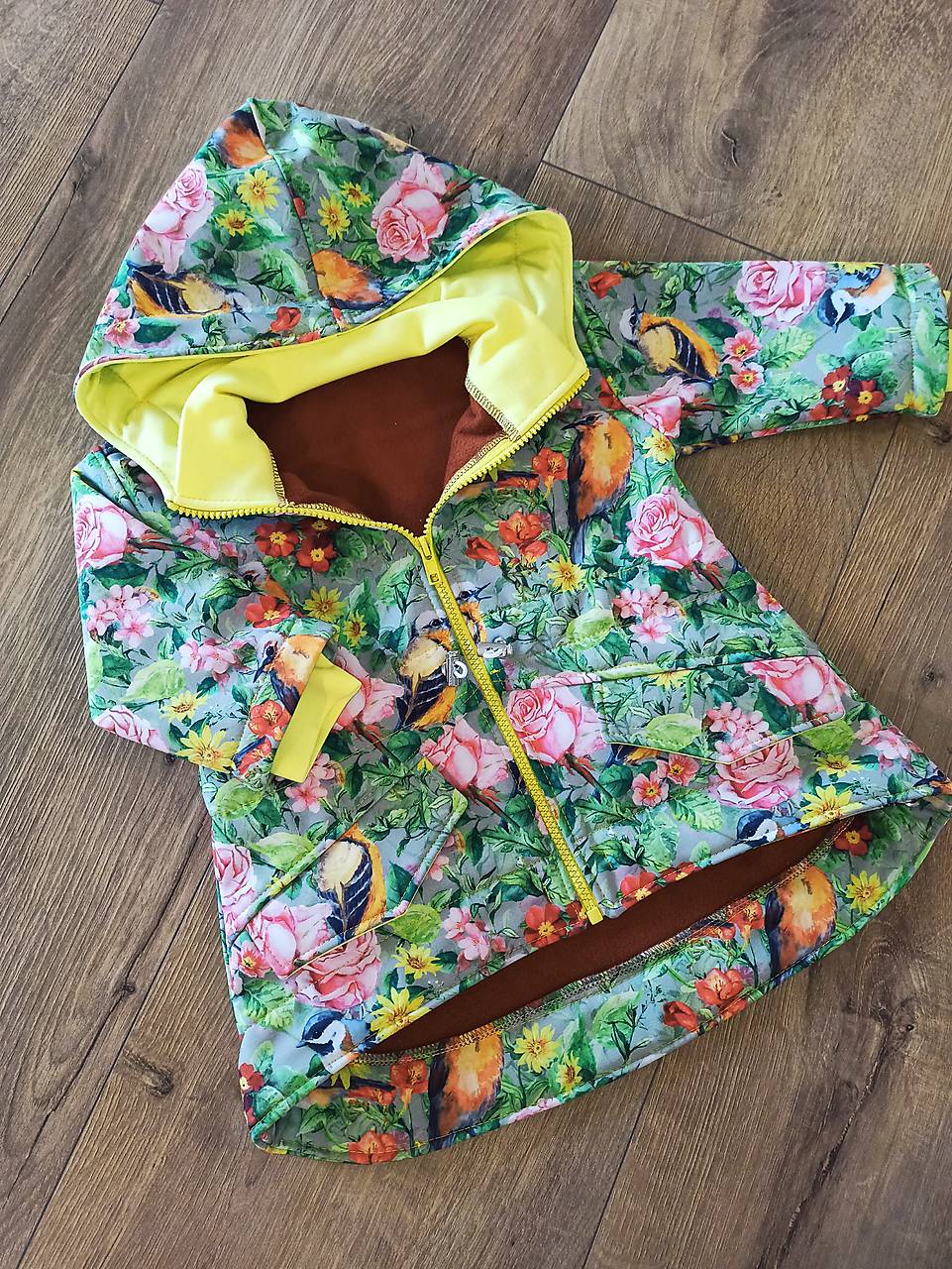 Softshellový kabátik - VTÁČIKY