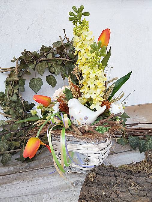 Dekorácie - Veľkonočná ikebana - 17340996_