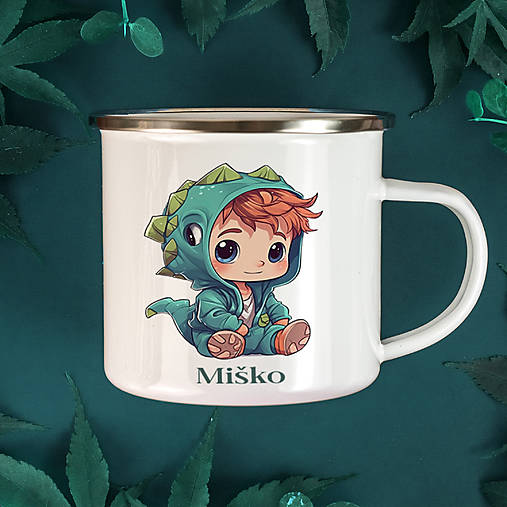 Nádoby - CHLAPČEK smaltovaný hrnček s ľubovoľným menom - 17340869_