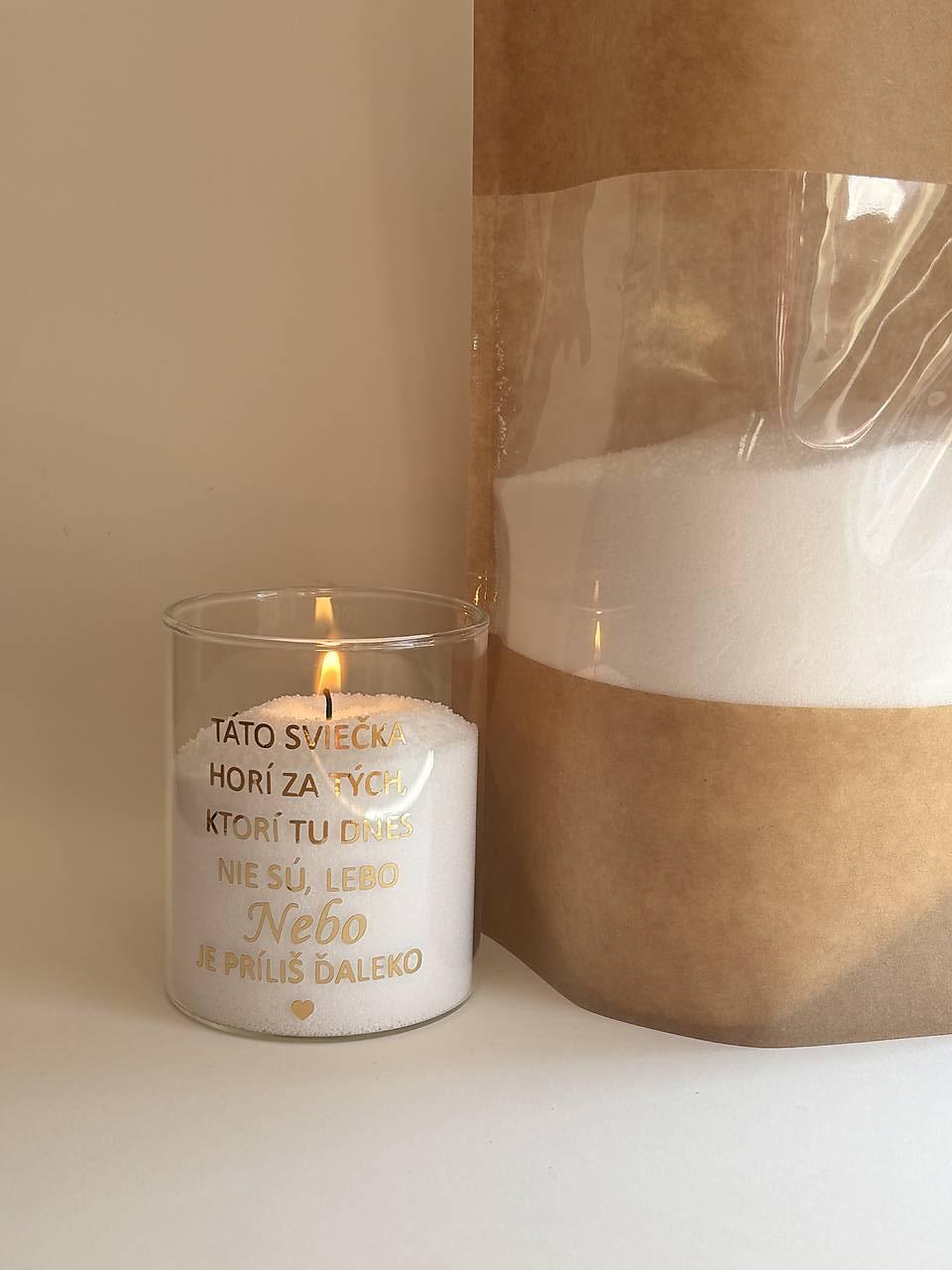 Spomienková sviečka zo sypaného vosku