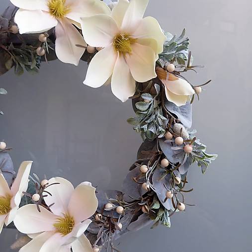 Dekorácie - Luxusní veniec Magnolie - 17342155_