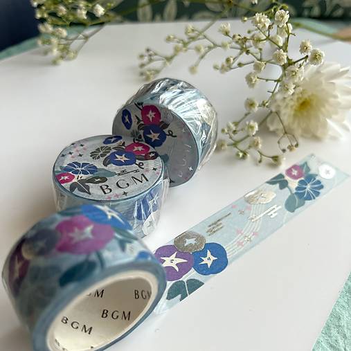 Papier - exkluzívna japonská washi páska Modré lekná - 17342482_
