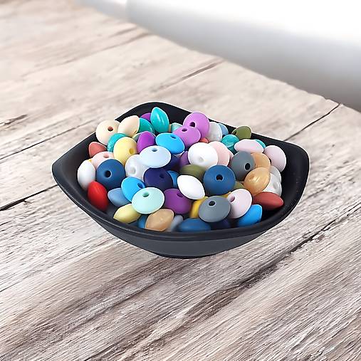 Korálky - Silikónové korálky oválne 12mm 1ks (Korálka svetlo-modrá 1ks) - 17343721_