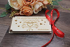 Papiernictvo - AKCIA! Drevená svadobná obálka na peniaze  (s venovaním vo vnútri) - 17345616_