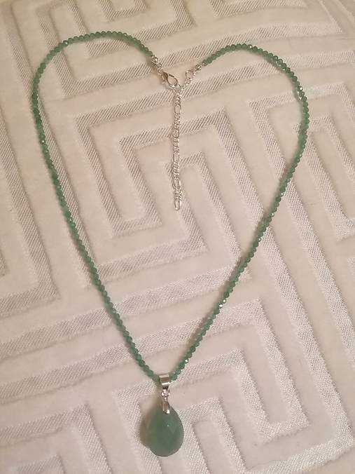 Náhrdelníky - Náhrdelník s príveskom zelený avanturín - 17346822_