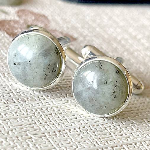 Pánske šperky - Larvikite Cufflinks / Manžetové gombíky s larvikitom E060 - 17347469_