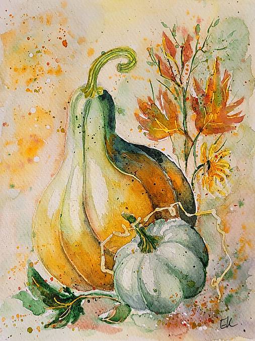 Obrazy - Tekvičky (18 x 24 cm) - 17348742_