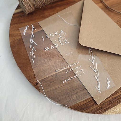 Papiernictvo - Transparentné svadobné oznámenie - Vetvičky - 17348339_