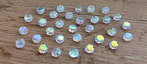 Korálky - Korálka - 8 mm - Brúsená (Crystal AB) - 17348656_