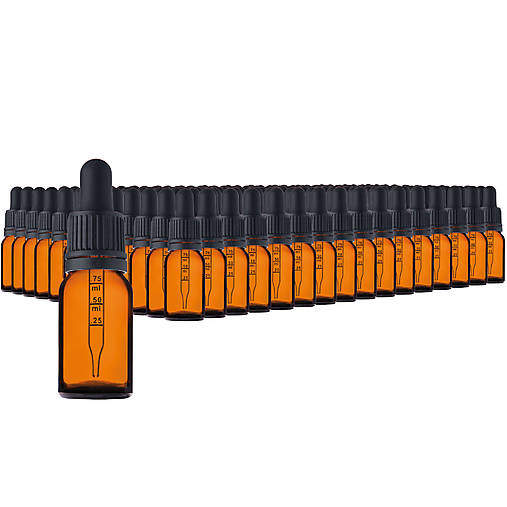 Obalový materiál - 192ks - 10 ml fľašky z hnedého skla s pipetou - 17347640_