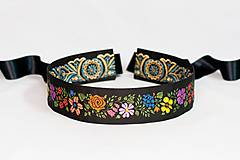 Opasky - Čierny folk opasok z regiónu Považie - Piešťany - 17349869_