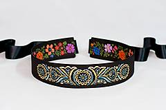 Opasky - Čierny folk opasok z regiónu Považie - Piešťany - 17349875_