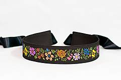 Opasky - Čierny folk opasok z regiónu Považie - Piešťany - 17349876_