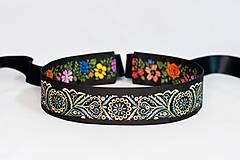 Opasky - Čierny folk opasok z regiónu Považie - Piešťany - 17349883_
