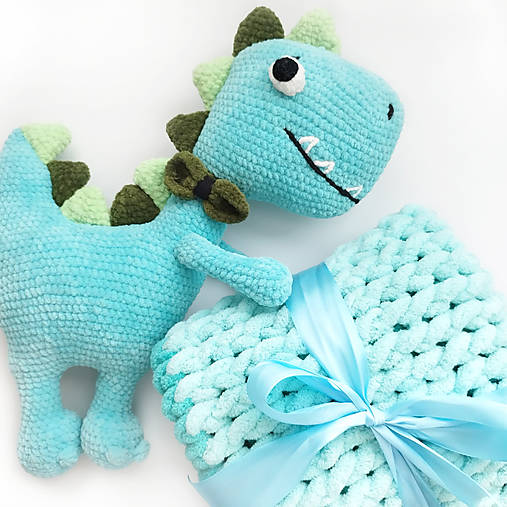 Hračky - Dino Miňo - háčkovaná hračka dinosaurus - 17349419_