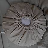 Úžitkový textil - Dekoračný vankúš okrúhly  (Béžová - levanduľa) - 17347275_