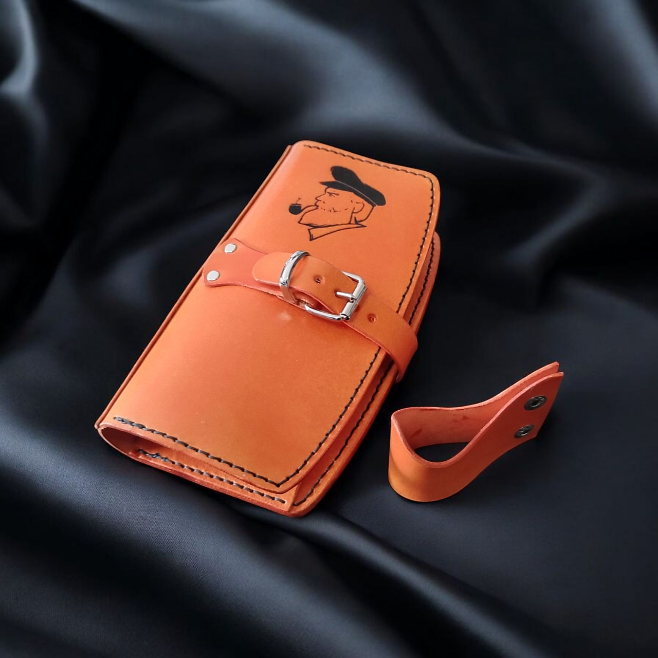 Kožený obal pre dve fajky a príslušenstvo