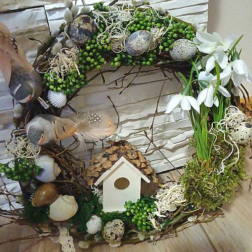 Dekorácie - Venček s veľkonočným motívom - 17349209_