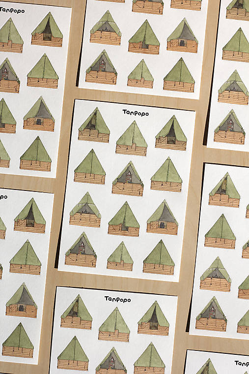 Hárok nálepiek - Podsady/stany