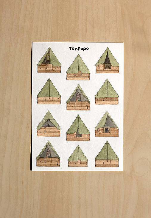 Hárok nálepiek - Podsady/stany