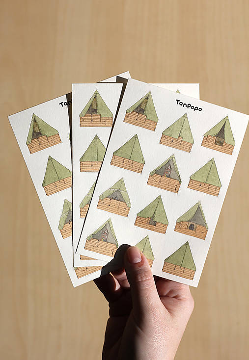 Hárok nálepiek - Podsady/stany