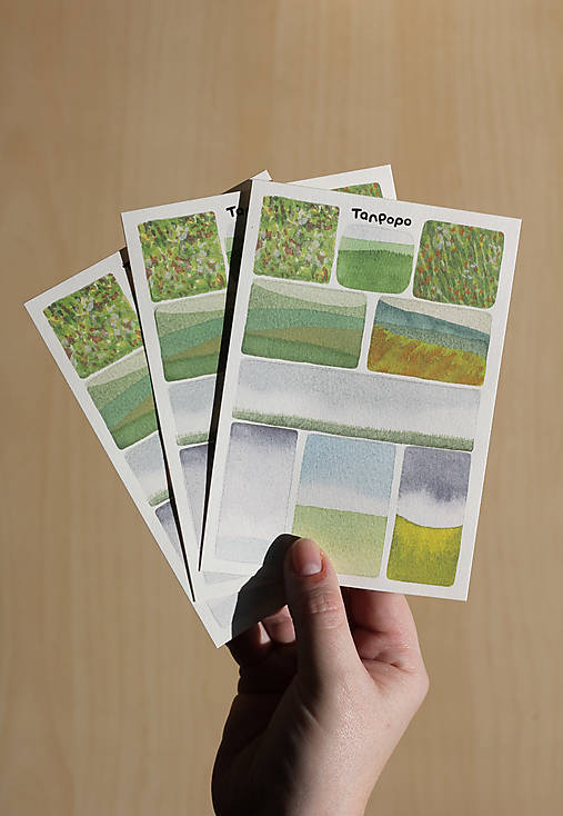 Hárok nálepiek - Krajinky 1