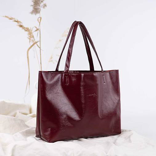 Kabelky - Kožená kabelka Anabelle (burgundy červená) - 17353497_