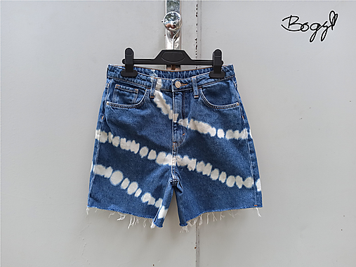 Nohavice - recy džínové kraťasy DENIM - pas 64cm, boky 84cm - 17355796_