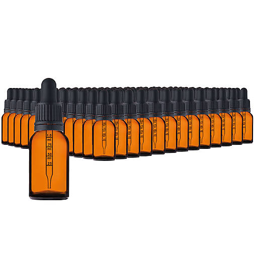 Obalový materiál - 156ks - 15 ml fľašky z hnedého skla s pipetou  - 17354143_