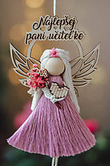 Dekorácie - Macrame anjelik - Najlepšej pani učiteľke - 17355146_