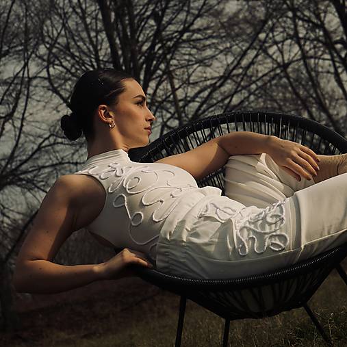Biely dres/body