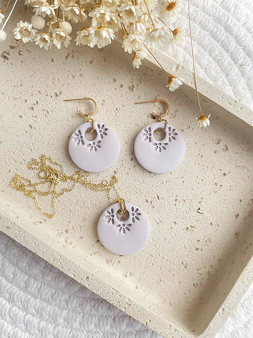 Náušnice - Set náhrdelník + náušnice " Floral Serenity" - 17354056_