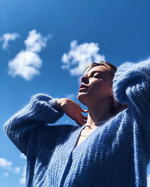 Svetre a kardigány - Kardigán nebeskej farby - 17352098_