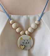 Náhrdelníky - drevený náhrdelník mačka Výpredaj - 17358376_