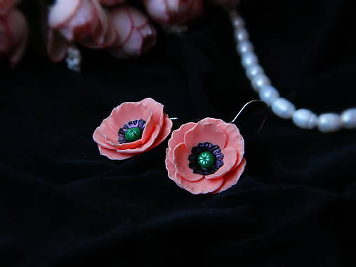 Náušnice - Anemonky - 17358008_