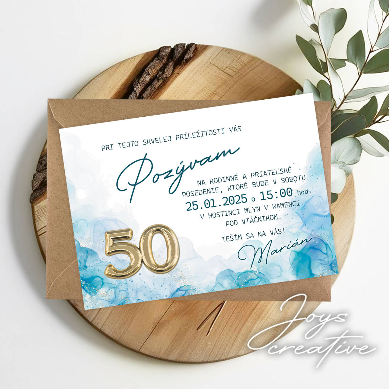 Pozvánka na narodeniny pre chlapa, narodeninová pozvánka na oslavu 50tky