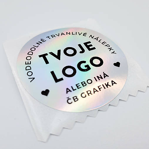 Papier - Vlastné nálepky s Tvojím logom, alebo inou grafikou  (Strieborná) - 17358948_