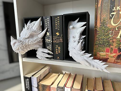 Dekorácie - Book Nook - Biely drak - 17358551_