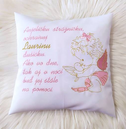Detský textil - vankúšik ku krstu  - 17359744_