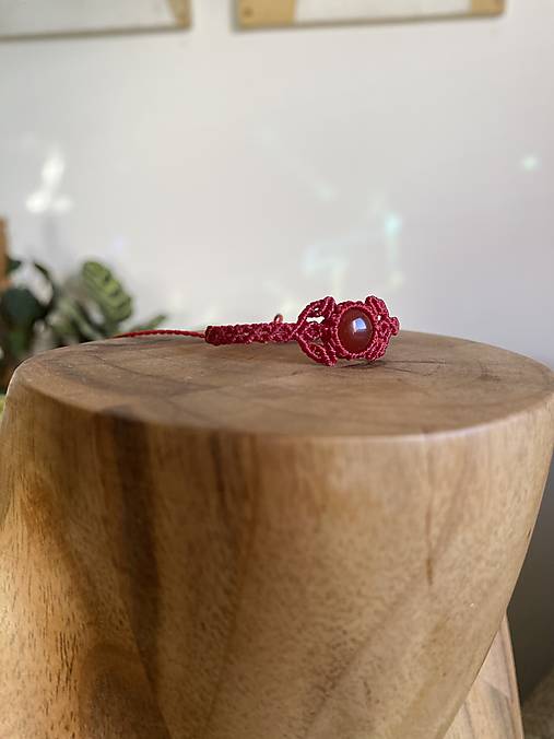 Náramky - Macrame náramok- karneol - 17361024_