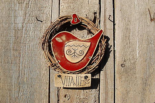 Dekorácie - Vtáčik vo venčeku 4. - 17359874_