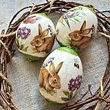 Dekorácie - Kraslice so zajačikmi zelené  - 17360505_