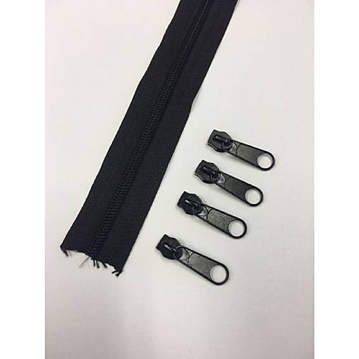 Galantéria - Zips nekonečný 5mm (Čierna) - 17361782_