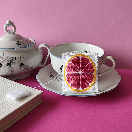 Papiernictvo - Záložka do knihy, Ovocný čaj, Grapefruit - 17362966_