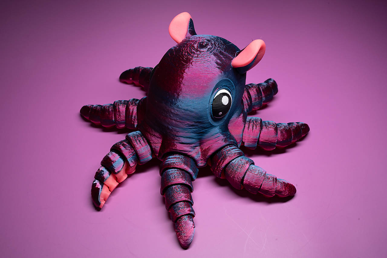 Roztomilá 3D tlačená chobotnica – hračka, ktorá ožije vo vašich rukách