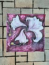 Šatky - Maľovaná hodvábna šatka Lilies - 17363723_